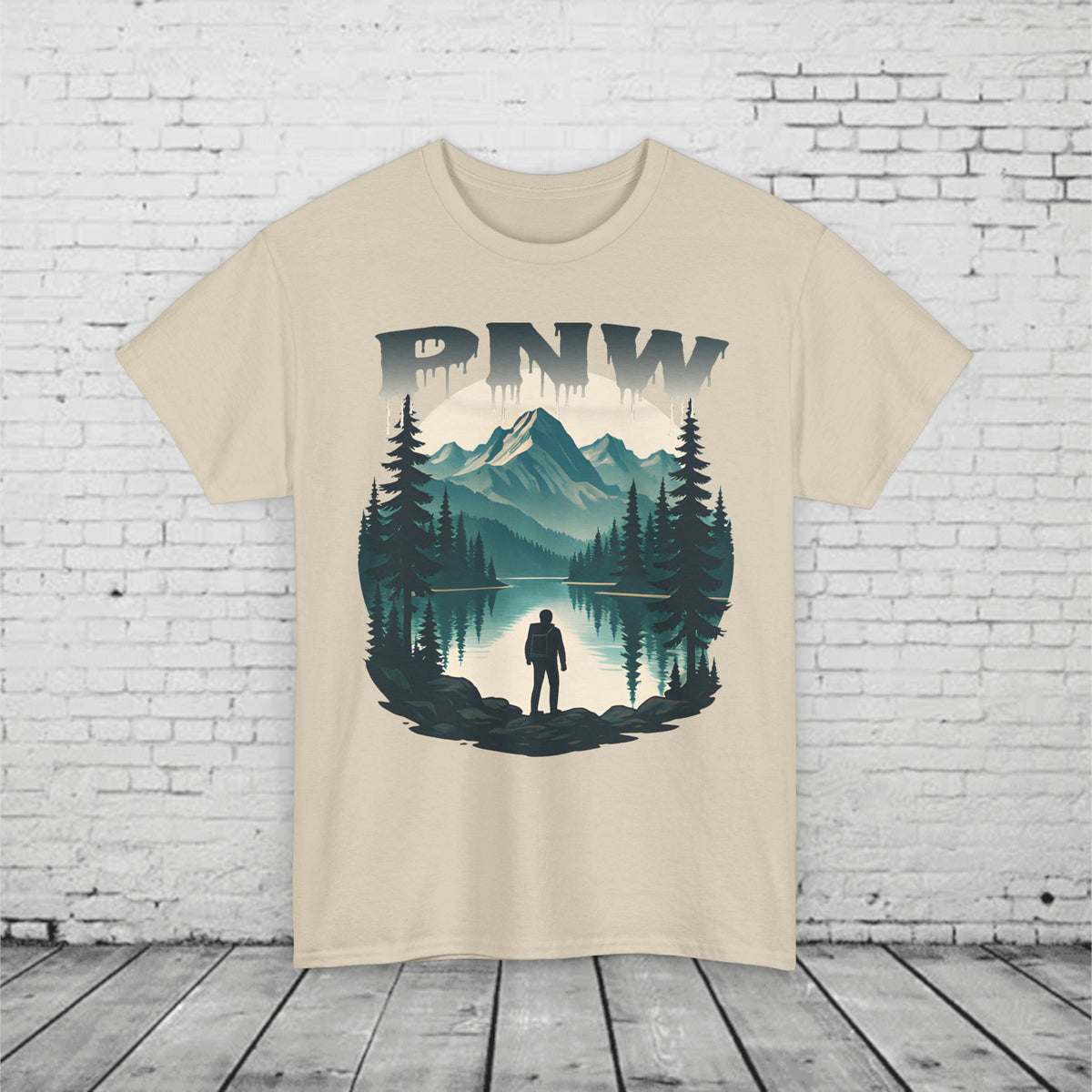PNW Mountain Hiking Shirt, Pacific Northwest Nature Tee, Wilderness Adventure Graphic T-Shirt, Outdoors Landscape Unisex Top