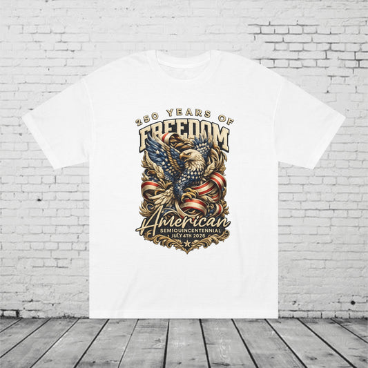 250 Years of Freedom American Eagle Tee | Patriotic July 4th 2026 Semiquincentennial Unisex T-Shirt