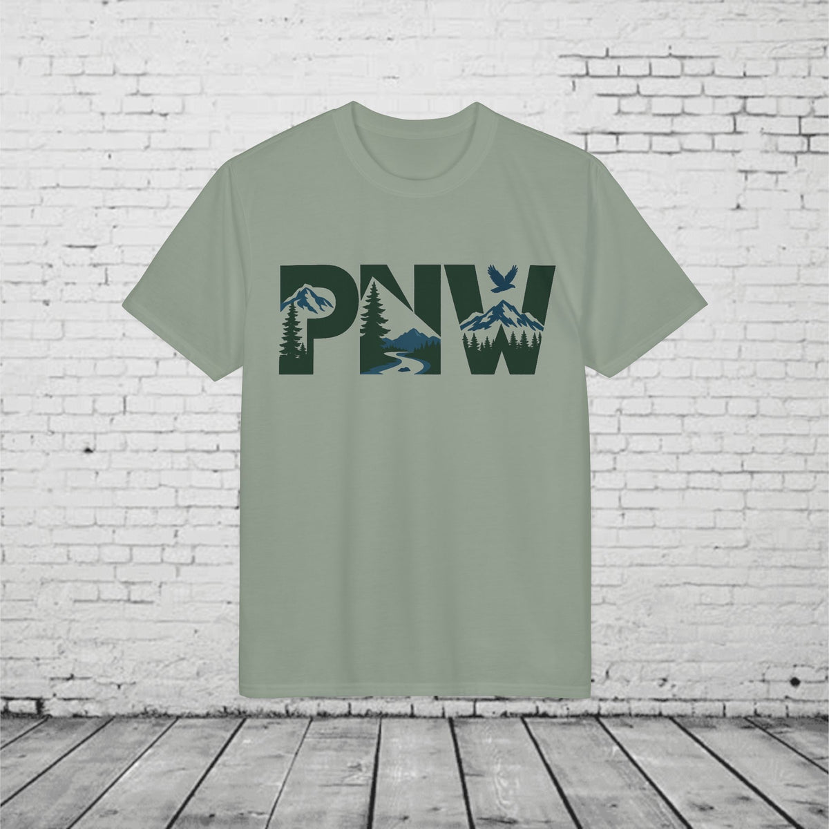 PNW Performance T-Shirt | Pacific Northwest Mountain & Evergreen Moisture-Wicking Athletic Tee