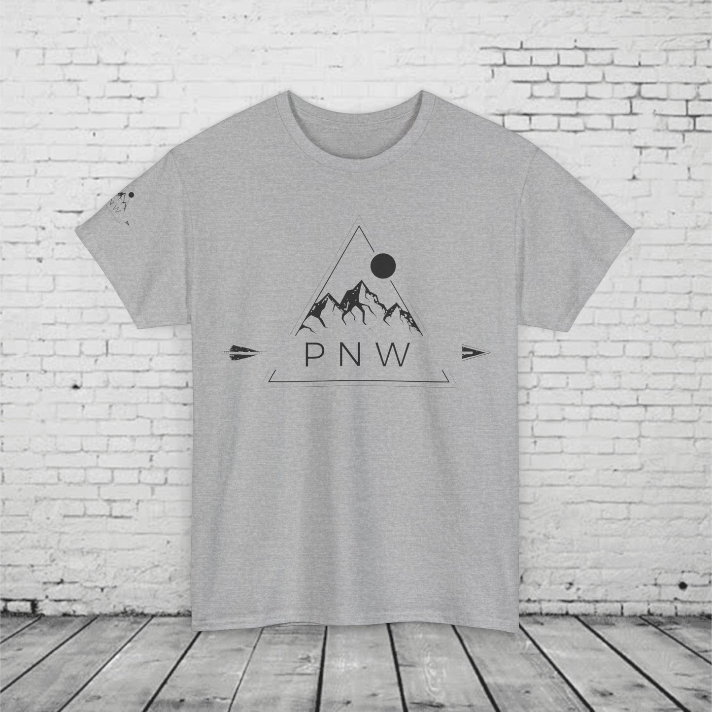 PNW Triangle Mountain T-Shirt - Minimalist Pacific Northwest Outdoor Graphic Tee