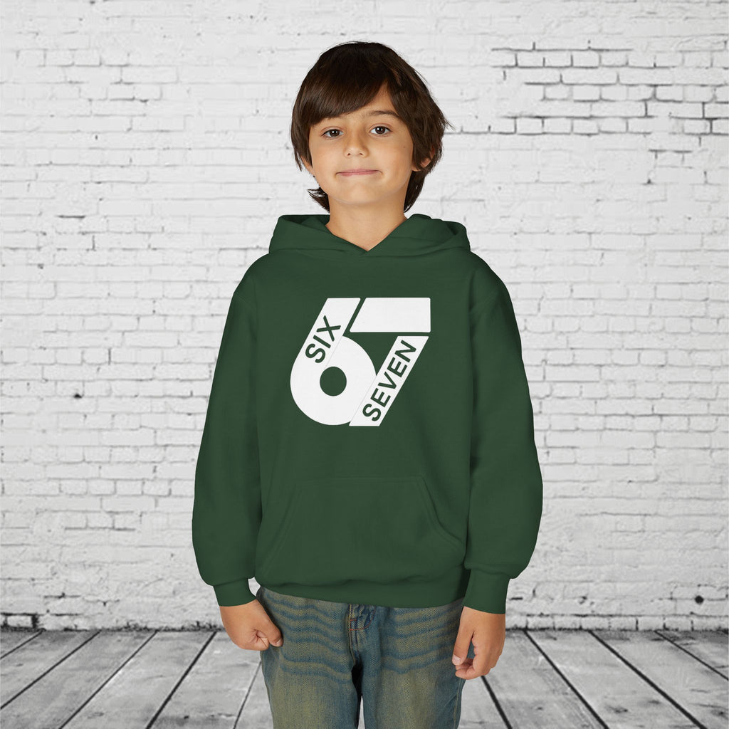 Kids 6 7 Hoodie | Modern Bold Number Graphic | SIX SEVEN Minimalist Hoodie for Boys Girls | Birthday Gift | Cool Number Shirt Style
