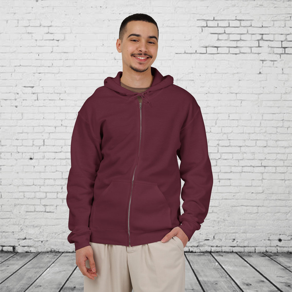 PNW Wilderness Supply Full-Zip Hoodie – Pacific Northwest Outdoor Adventure Back Graphic