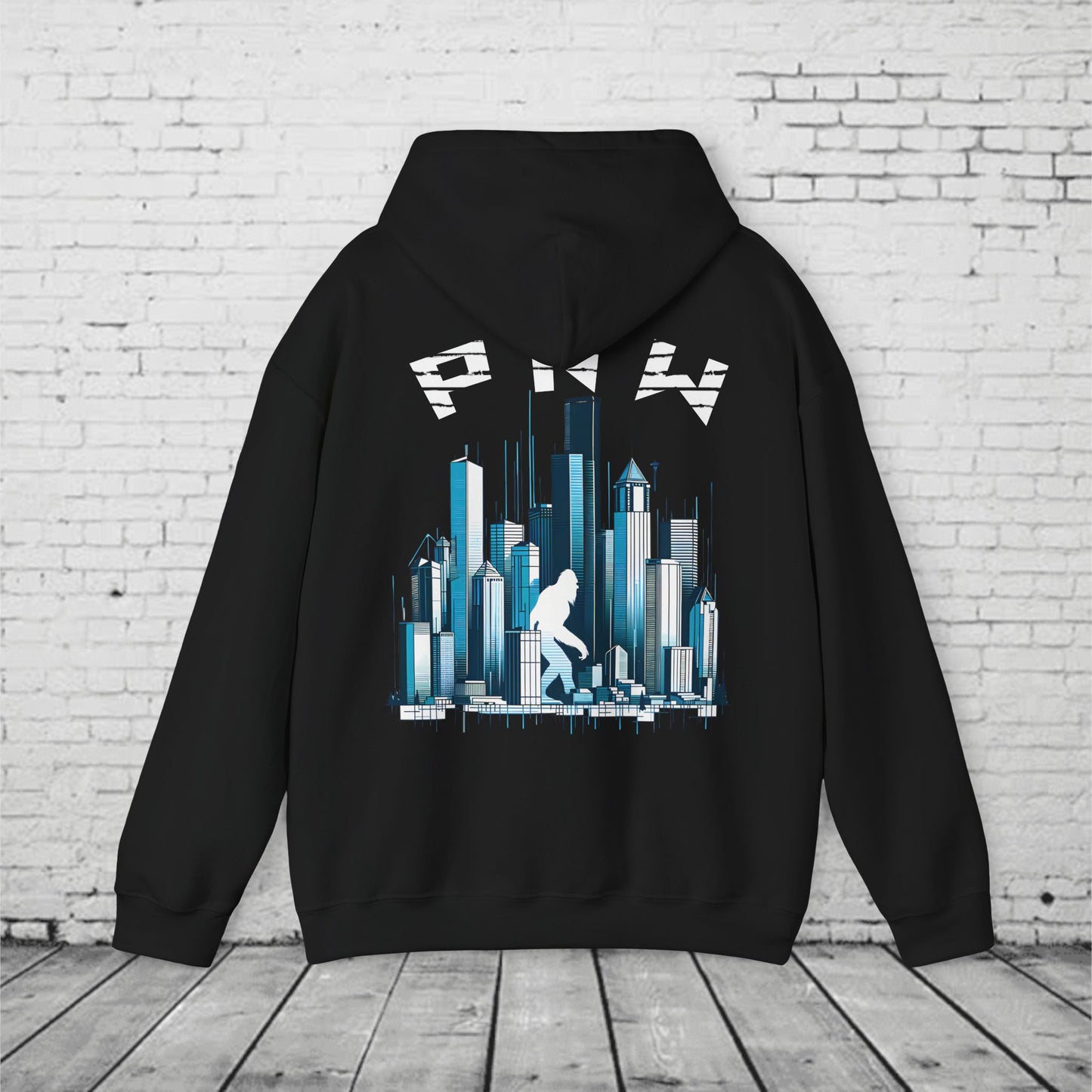 PNW Sasquatch Hoodie – Seattle Skyline Bigfoot Sweatshirt | Pacific Northwest Unisex Hooded Sweatshirt