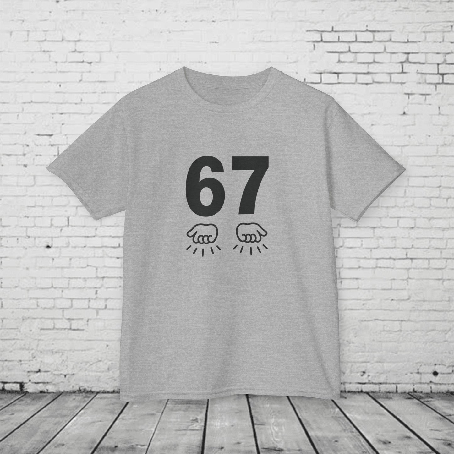 6 7 Kids T-Shirt Meme | Viral 67 Trend Hand Motion Graphic | Funny Youth Streetwear Tee | Slang Shirt for Boys & Girls