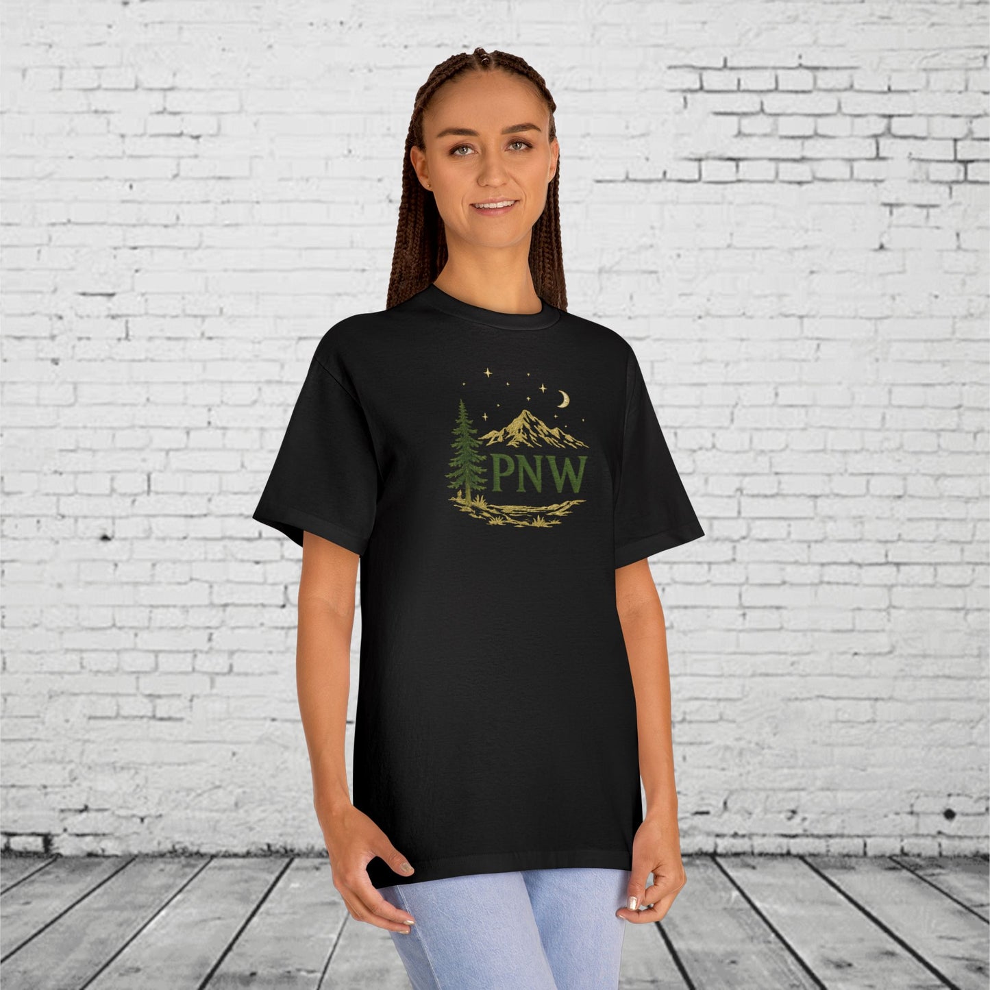 PNW Mountain & Pine Tree Tee | Pacific Northwest Sasquatch Adventure Shirt