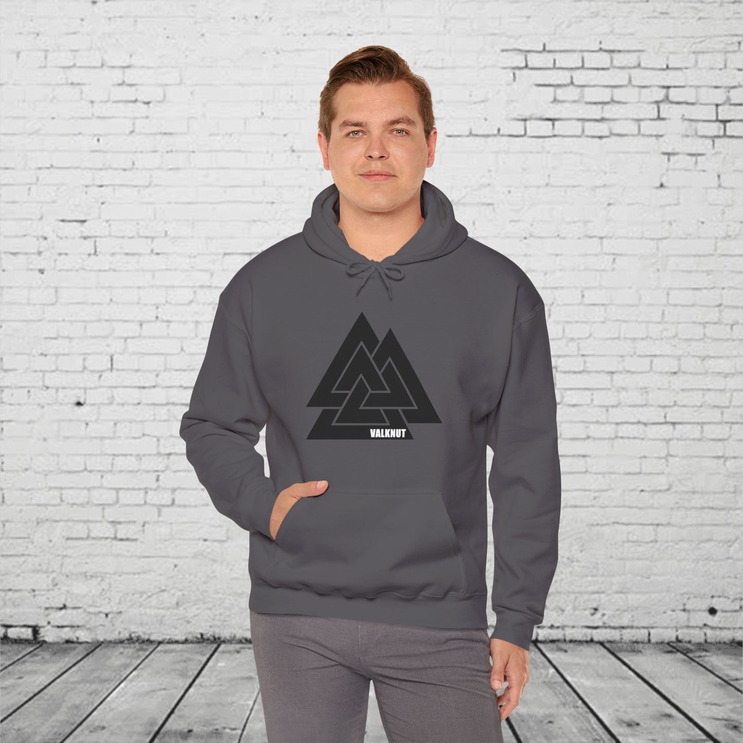 Valknut Symbol Hoodie | Norse Mythology Ancient Knot Design | Viking Rune Graphic Sweatshirt