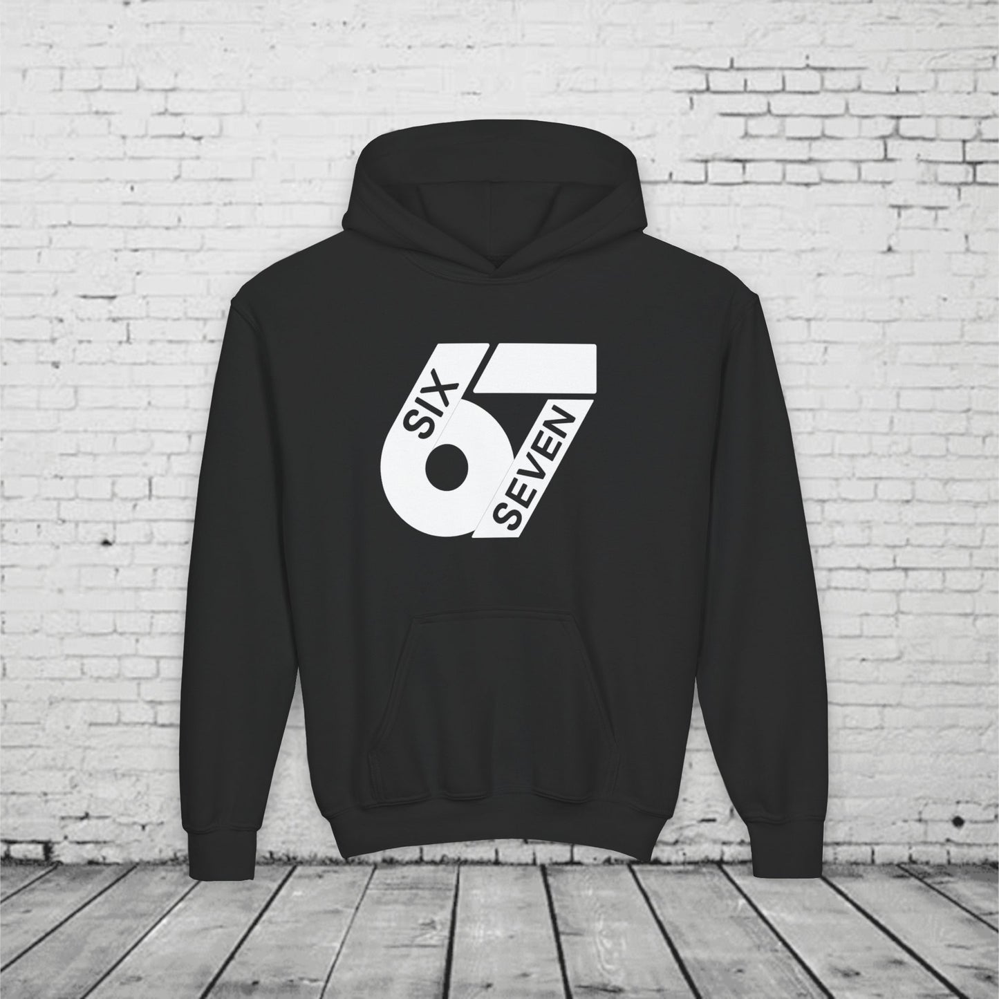 Kids 6 7 Hoodie | Modern Bold Number Graphic | SIX SEVEN Minimalist Hoodie for Boys Girls | Birthday Gift | Cool Number Shirt Style
