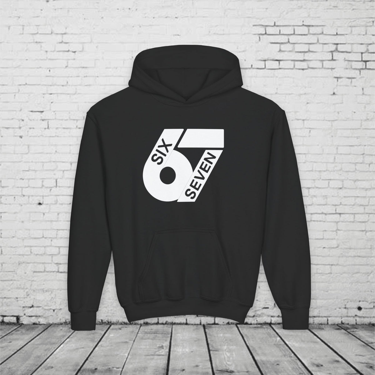 Kids 6 7 Hoodie | Modern Bold Number Graphic | SIX SEVEN Minimalist Hoodie for Boys Girls | Birthday Gift | Cool Number Shirt Style