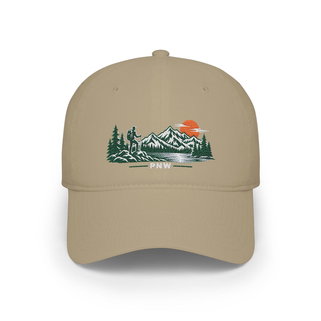 PNW Hiker Embroidered Low Profile Cap – Pacific Northwest Mountain Hiking Dad Hat