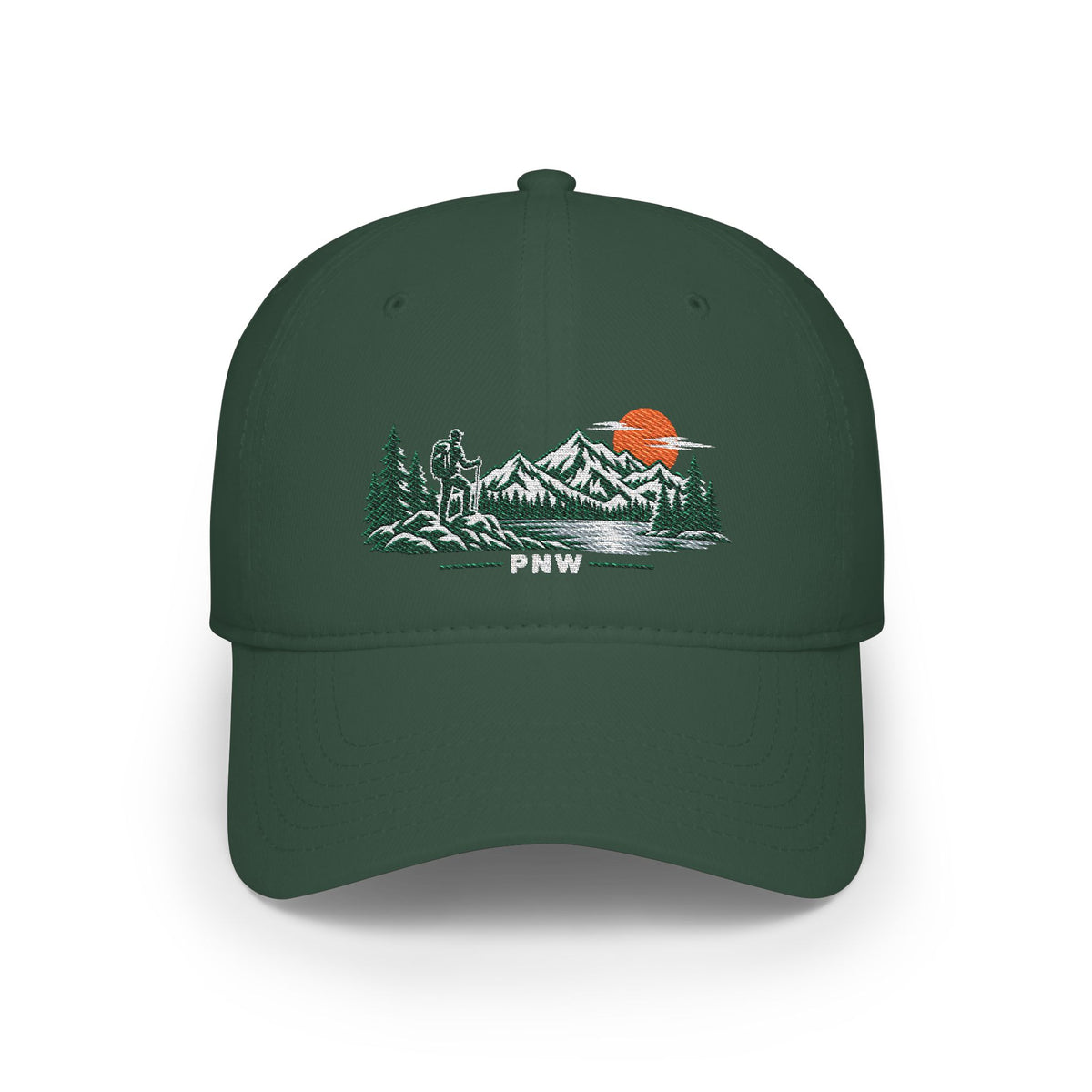 PNW Hiker Embroidered Low Profile Cap – Pacific Northwest Mountain Hiking Dad Hat
