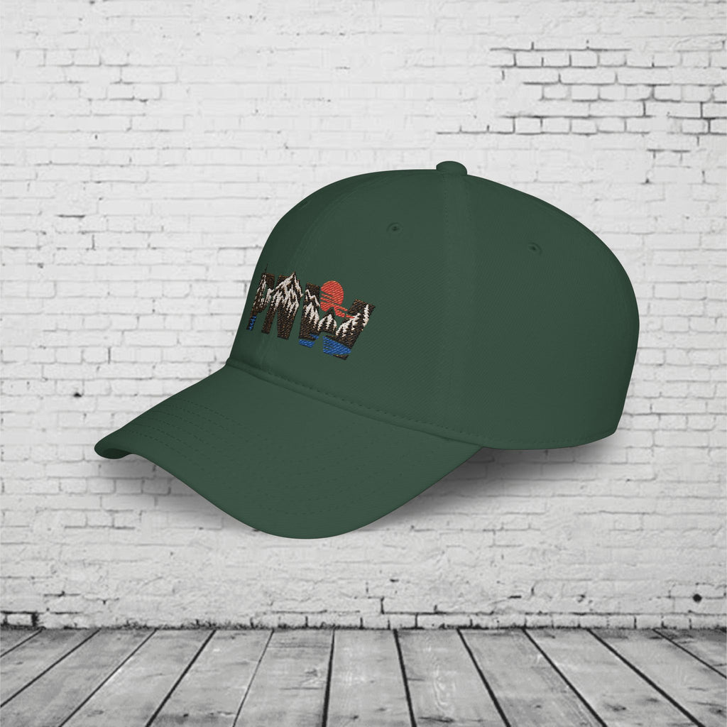 PNW Landscape Embroidered Low Profile Cap – Pacific Northwest Mountain Forest Dad Hat