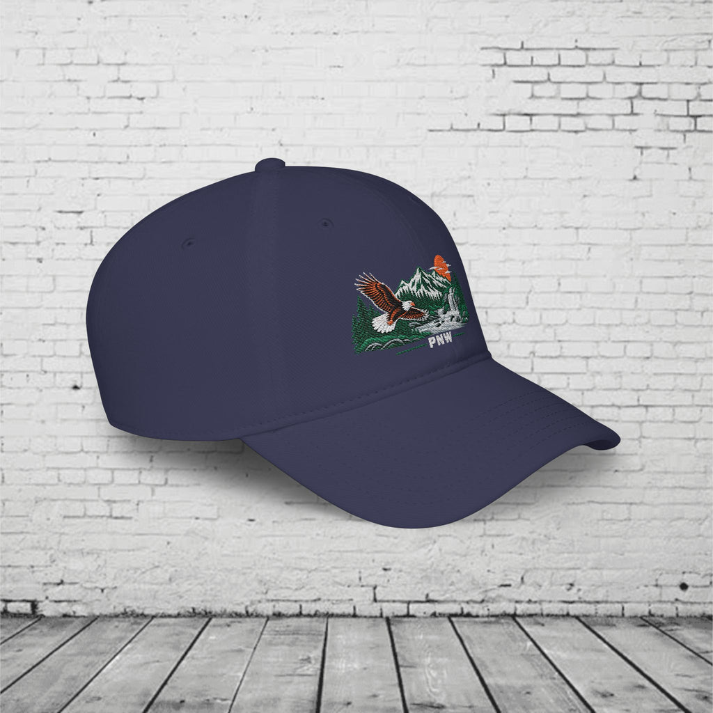PNW Bald Eagle Embroidered Low Profile Cap – Pacific Northwest Mountain & Waterfall Hat