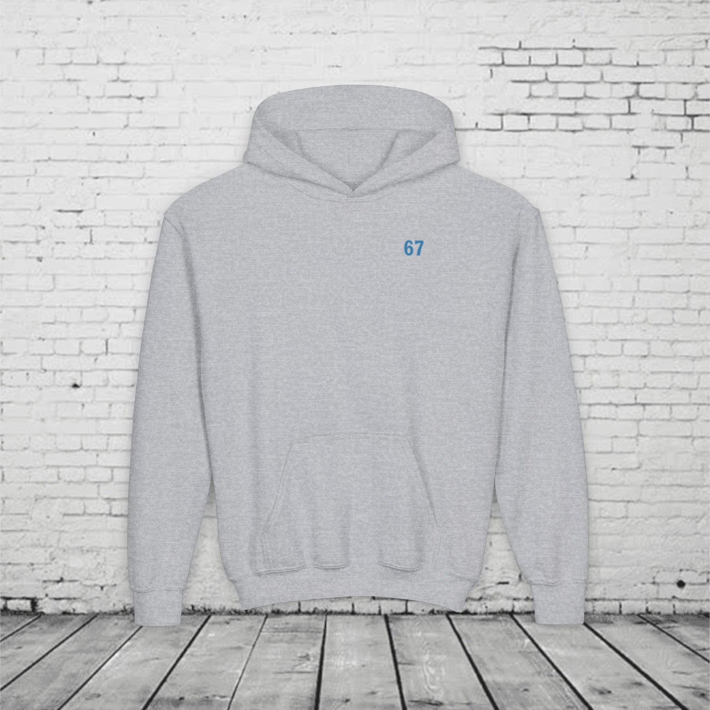 6 7 Kids Hoodie | Charlotte Hornets Blue Number Hoodie | Youth Sports Team Style Sweatshirt | Bold Blue 6 7 Hoodie for Boys & Girls