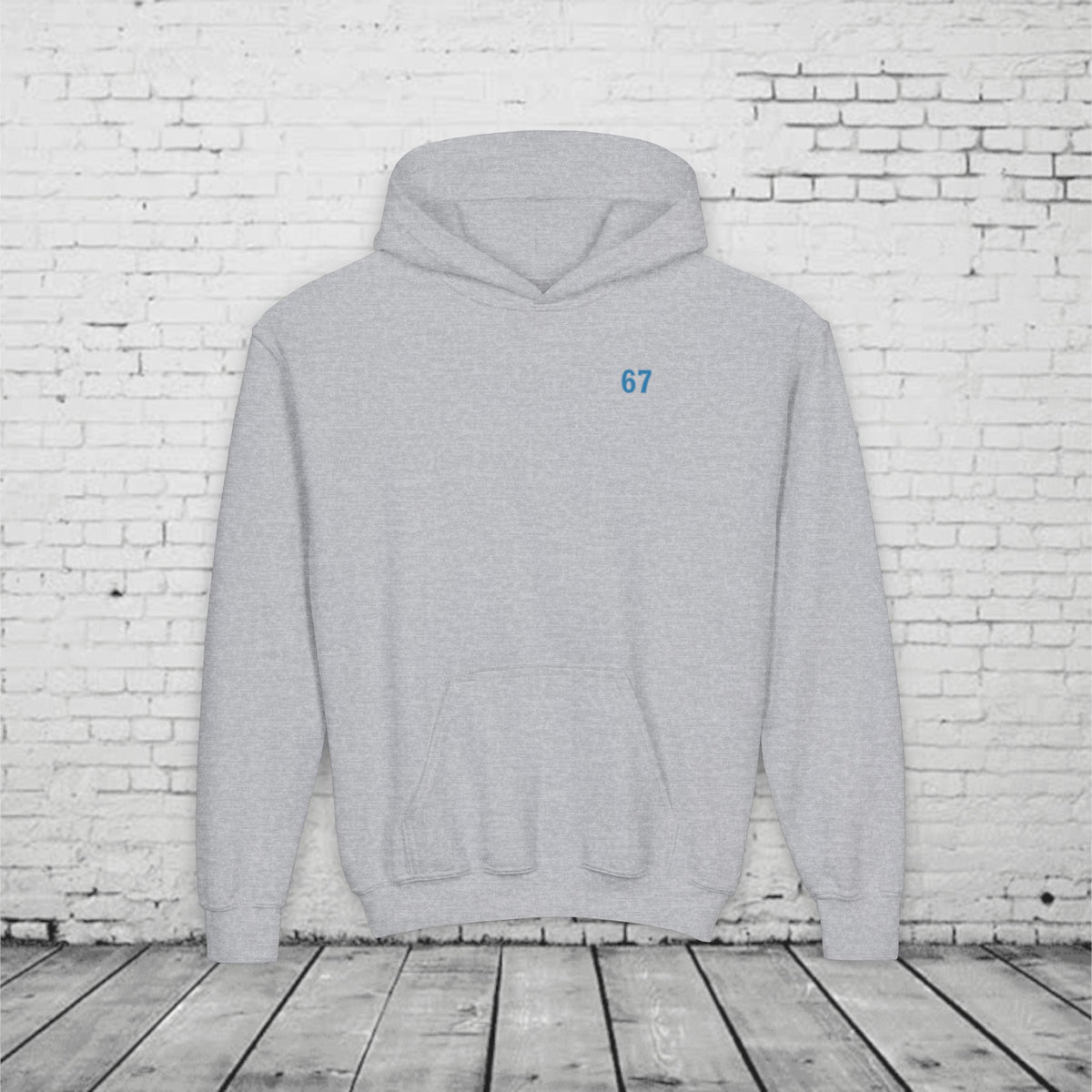 6 7 Kids Hoodie | Charlotte Hornets Blue Number Hoodie | Youth Sports Team Style Sweatshirt | Bold Blue 6 7 Hoodie for Boys & Girls