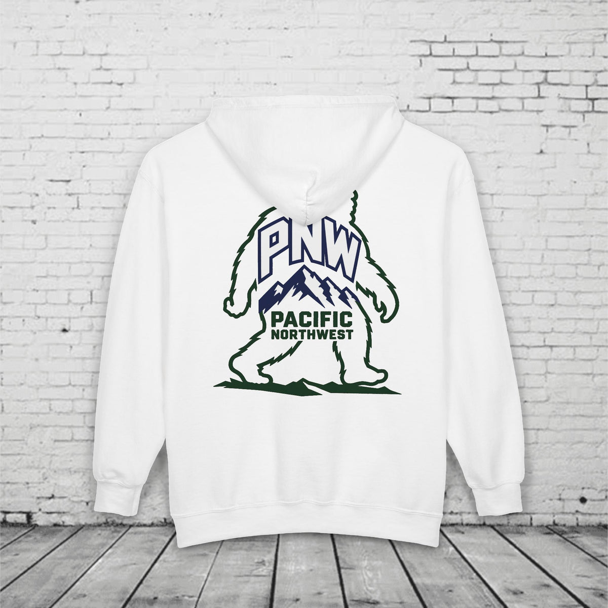 PNW Sasquatch Full Zip Hoodie – Pacific Northwest Bigfoot Mountain Graphic Sweatshirt