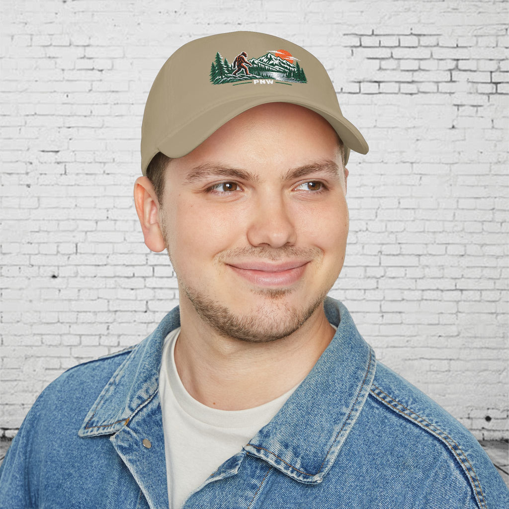 PNW Sasquatch Embroidered Low Profile Cap – Pacific Northwest Bigfoot Mountain Hat