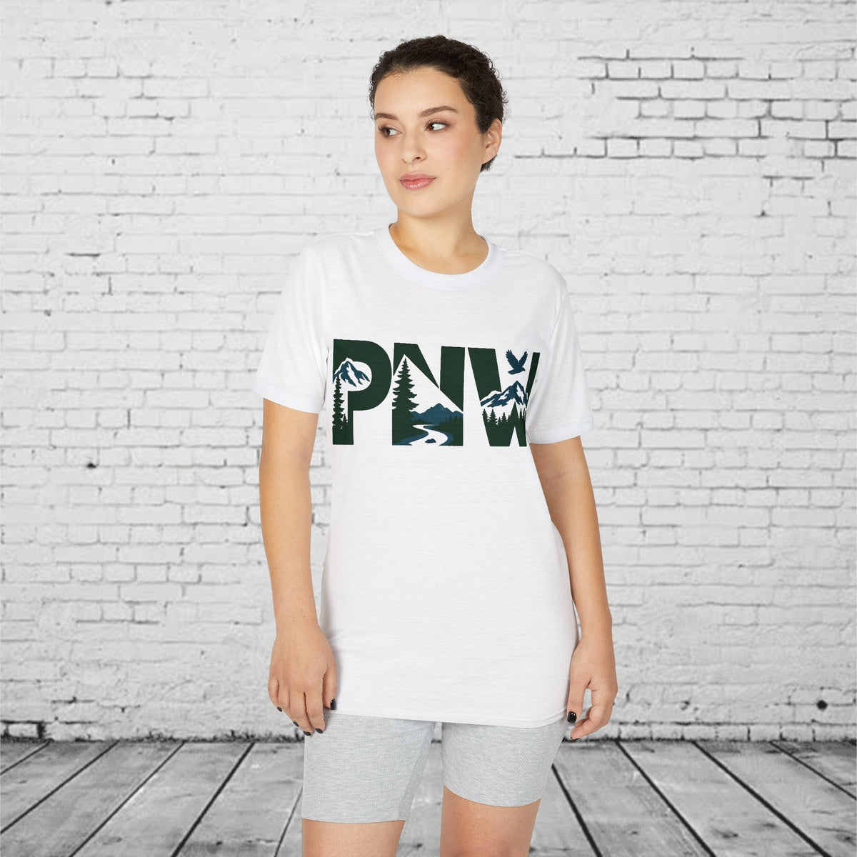 PNW Performance T-Shirt | Pacific Northwest Mountain & Evergreen Moisture-Wicking Athletic Tee