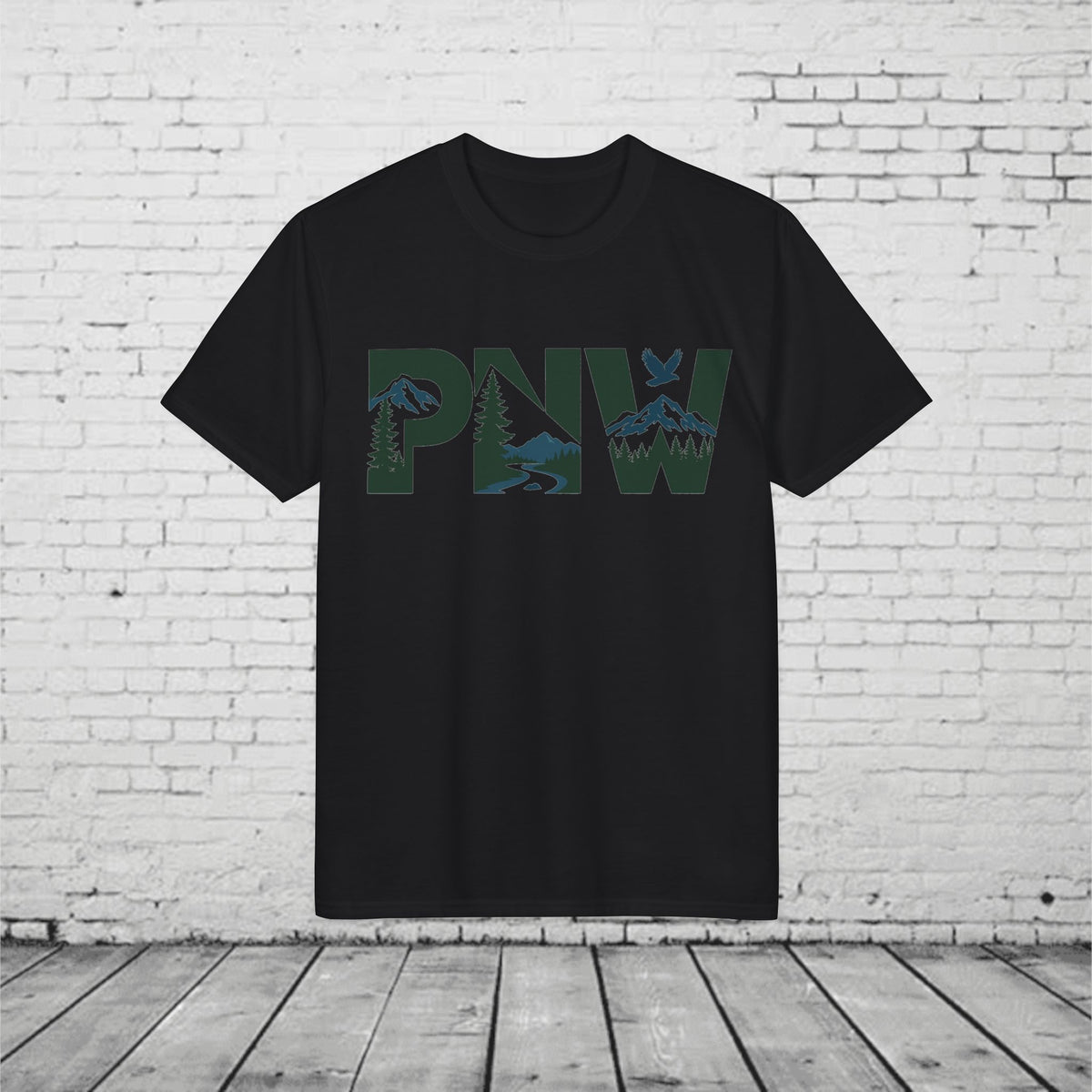PNW Performance T-Shirt | Pacific Northwest Mountain & Evergreen Moisture-Wicking Athletic Tee