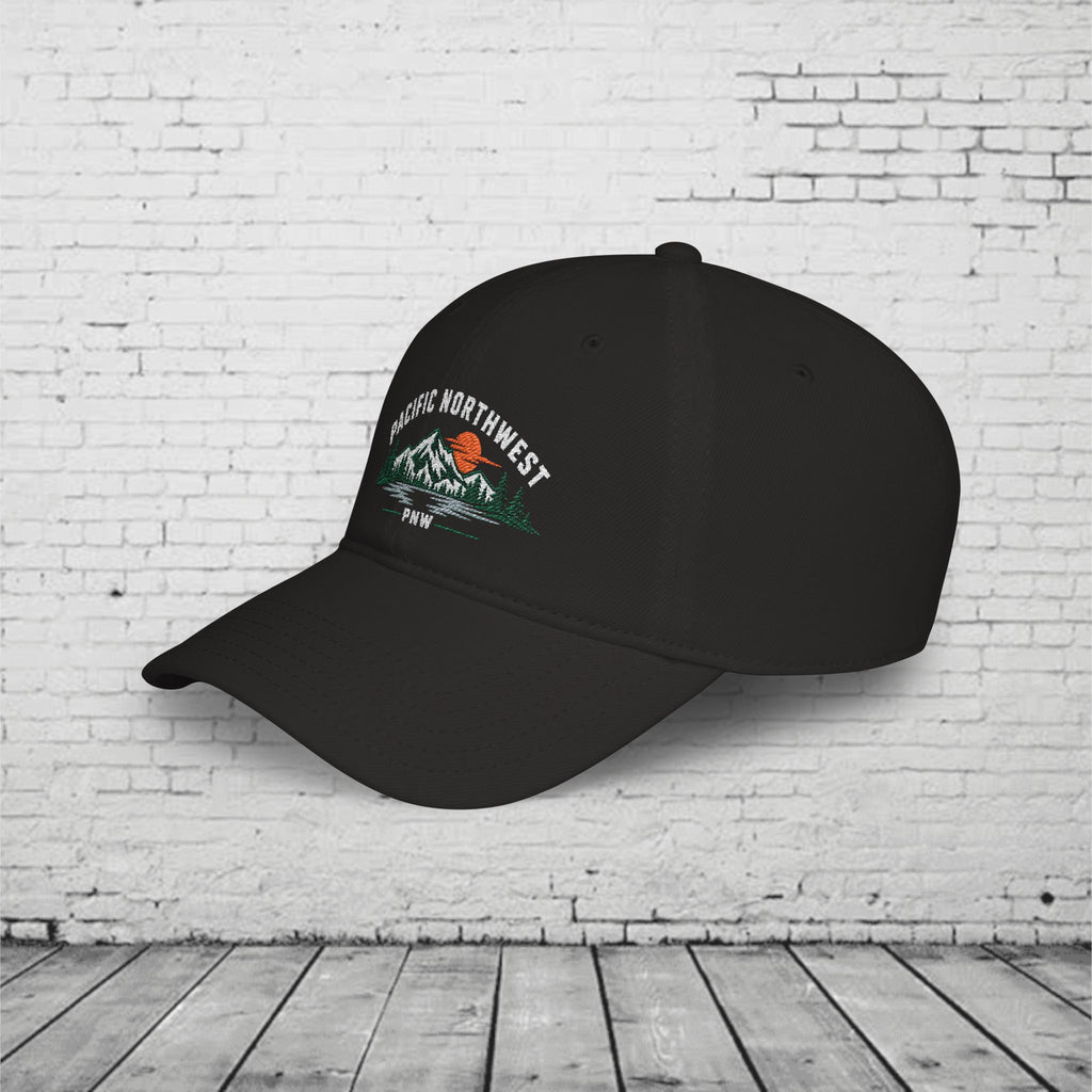 Pacific Northwest Embroidered Low Profile Cap – PNW Mountain & Evergreen Dad Hat