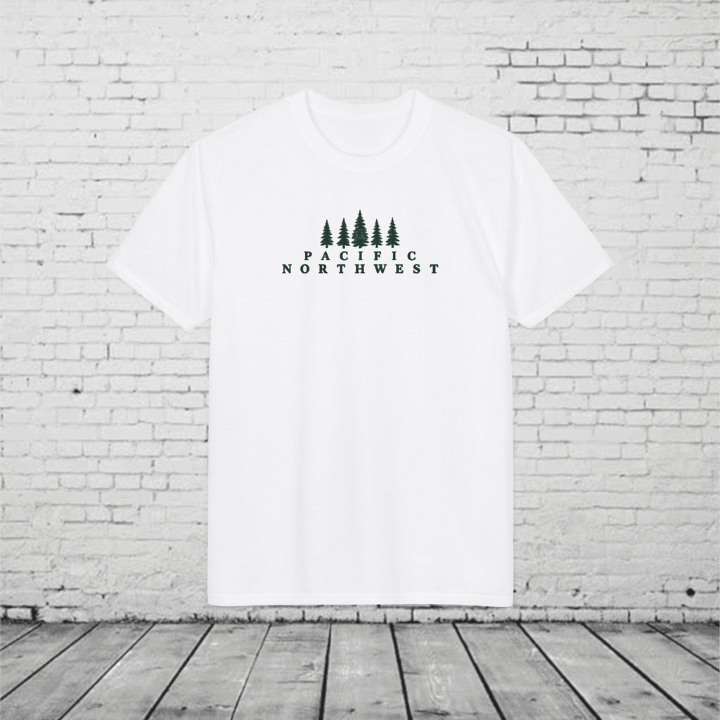 Pacific Northwest Evergreen Sasquatch T-Shirt – Minimalist PNW Forest Tee