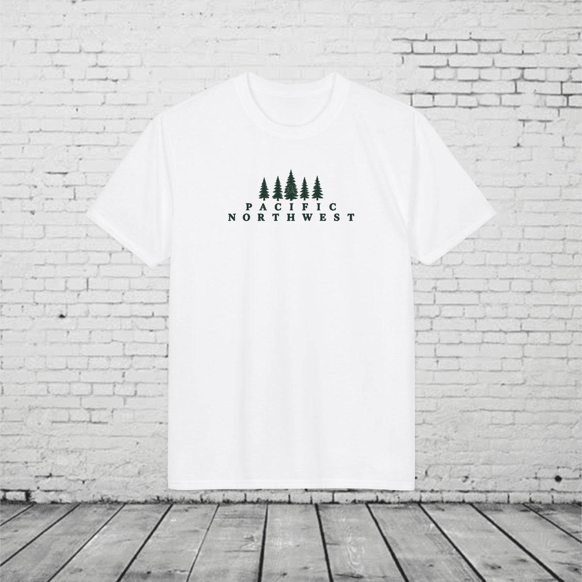 Pacific Northwest Evergreen Sasquatch T-Shirt – Minimalist PNW Forest Tee