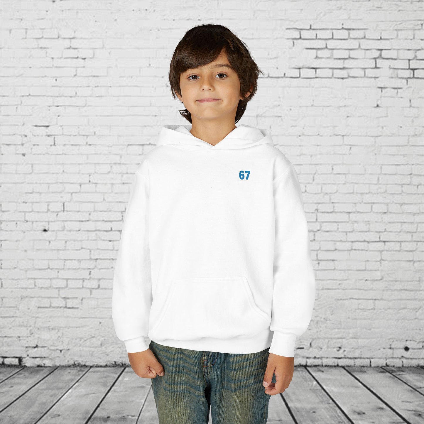 6 7 Kids Hoodie | Charlotte Hornets Blue Number Hoodie | Youth Sports Team Style Sweatshirt | Bold Blue 6 7 Hoodie for Boys & Girls