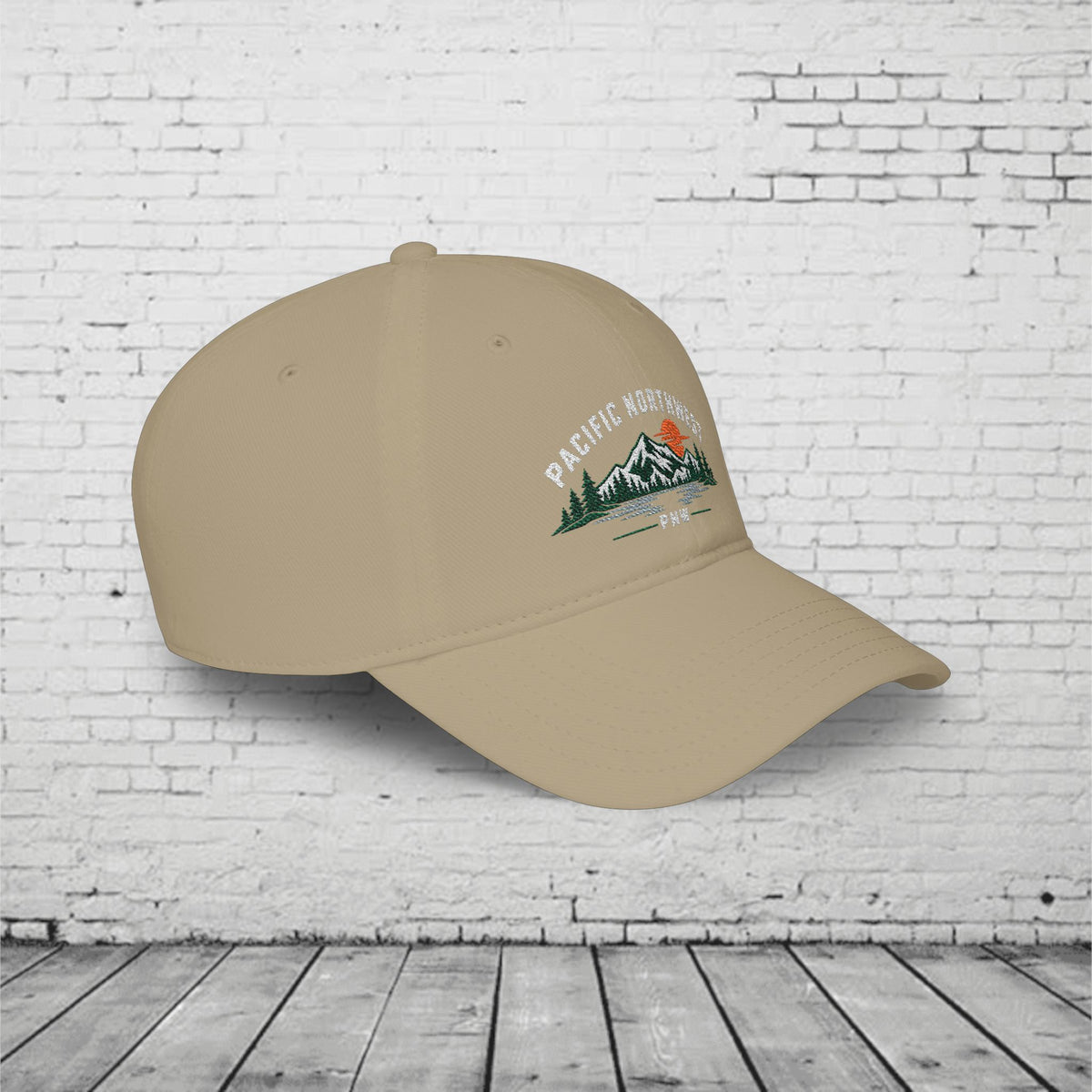 Pacific Northwest Embroidered Low Profile Cap – PNW Mountain & Evergreen Dad Hat