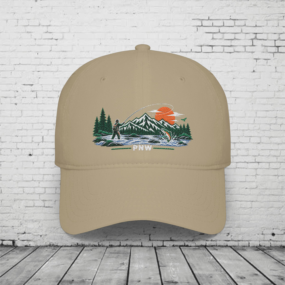 PNW Fly Fishing Embroidered Low Profile Cap – Pacific Northwest Trout & Mountain Hat