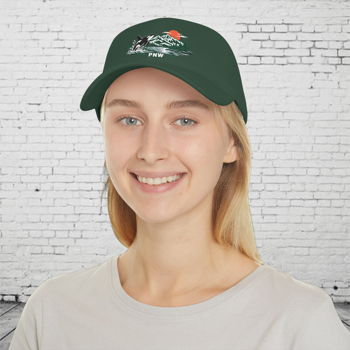 PNW Breaching Orca Embroidered Low Profile Cap – Pacific Northwest Mountain & Ocean Hat