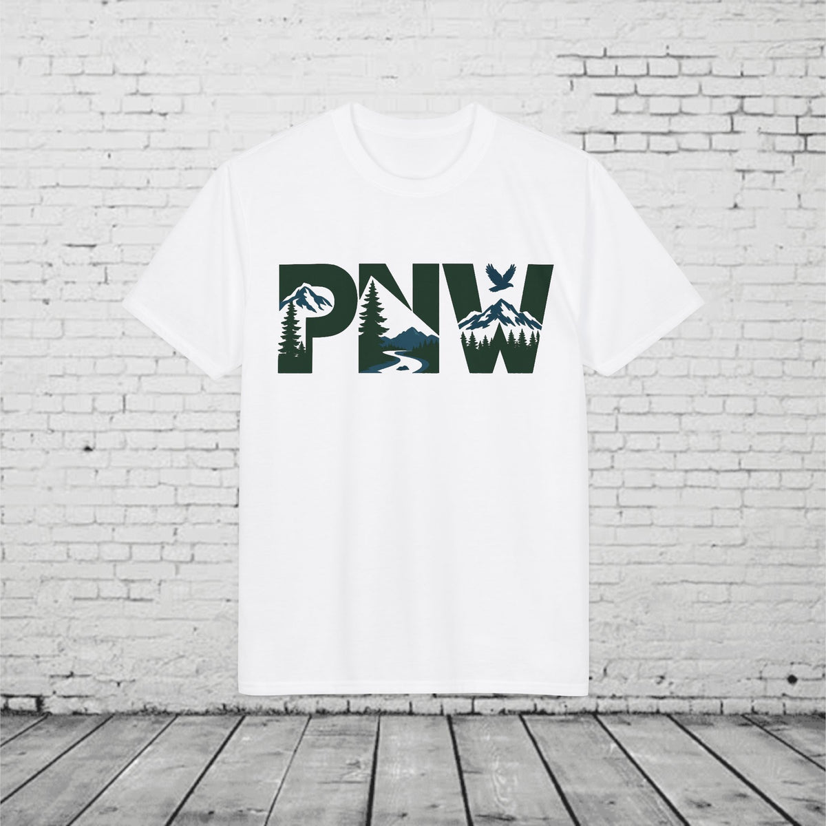 PNW Performance T-Shirt | Pacific Northwest Mountain & Evergreen Moisture-Wicking Athletic Tee