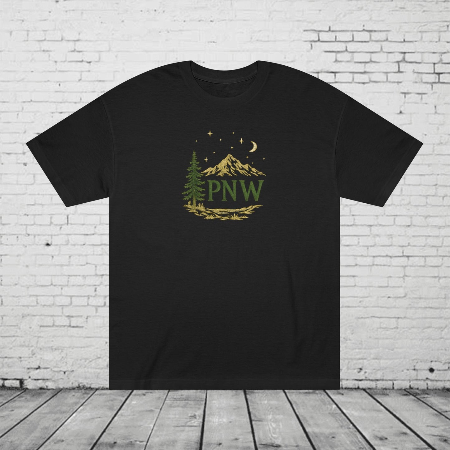 PNW Mountain & Pine Tree Tee | Pacific Northwest Sasquatch Adventure Shirt