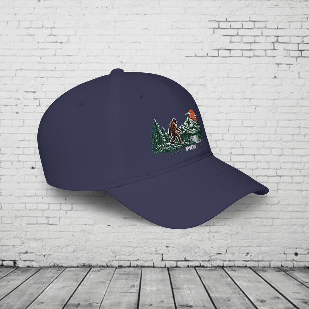 PNW Sasquatch Embroidered Low Profile Cap – Pacific Northwest Bigfoot Mountain Hat