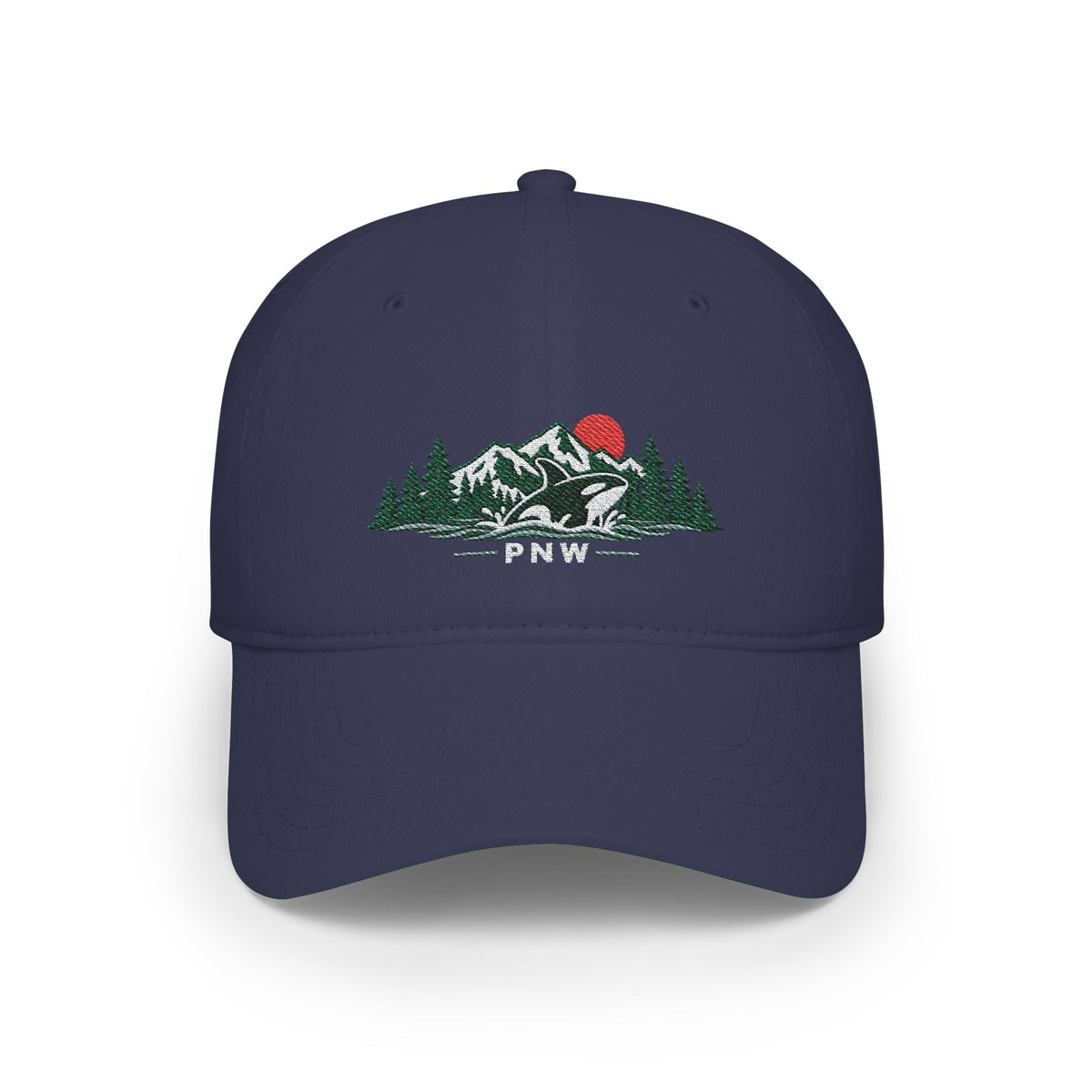 PNW Orca Embroidered Low Profile Cap – Pacific Northwest Mountain & Ocean Dad Hat