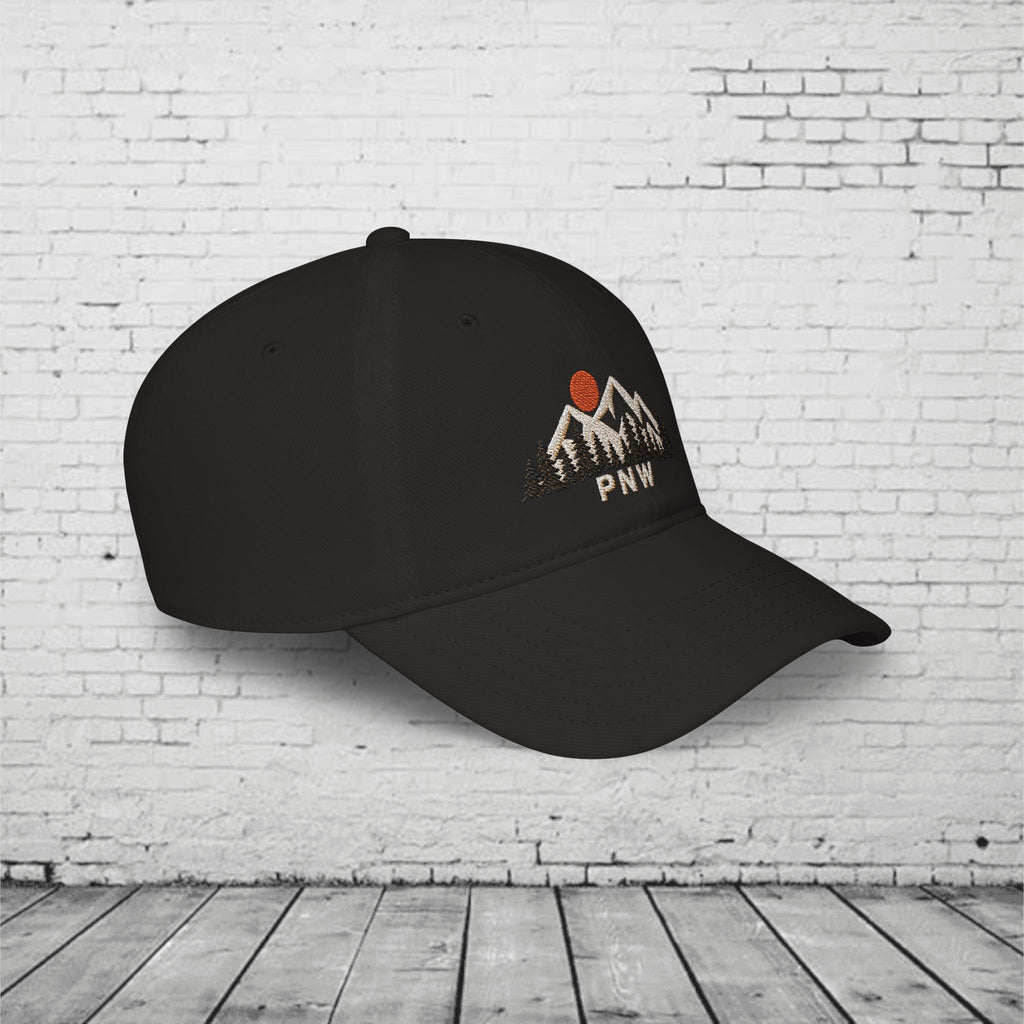PNW Ridgeline Embroidered Low Profile Cap – Pacific Northwest Mountain & Evergreen Dad Hat