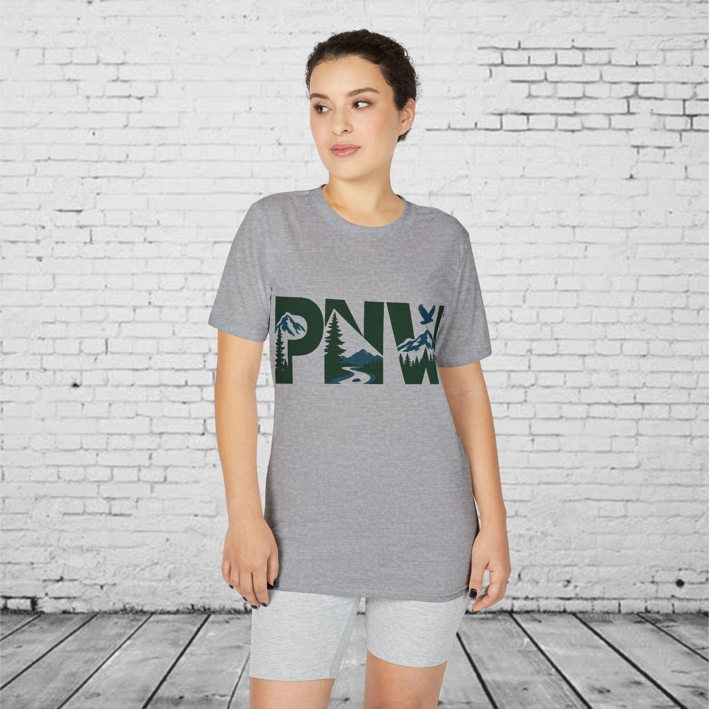 PNW Performance T-Shirt | Pacific Northwest Mountain & Evergreen Moisture-Wicking Athletic Tee