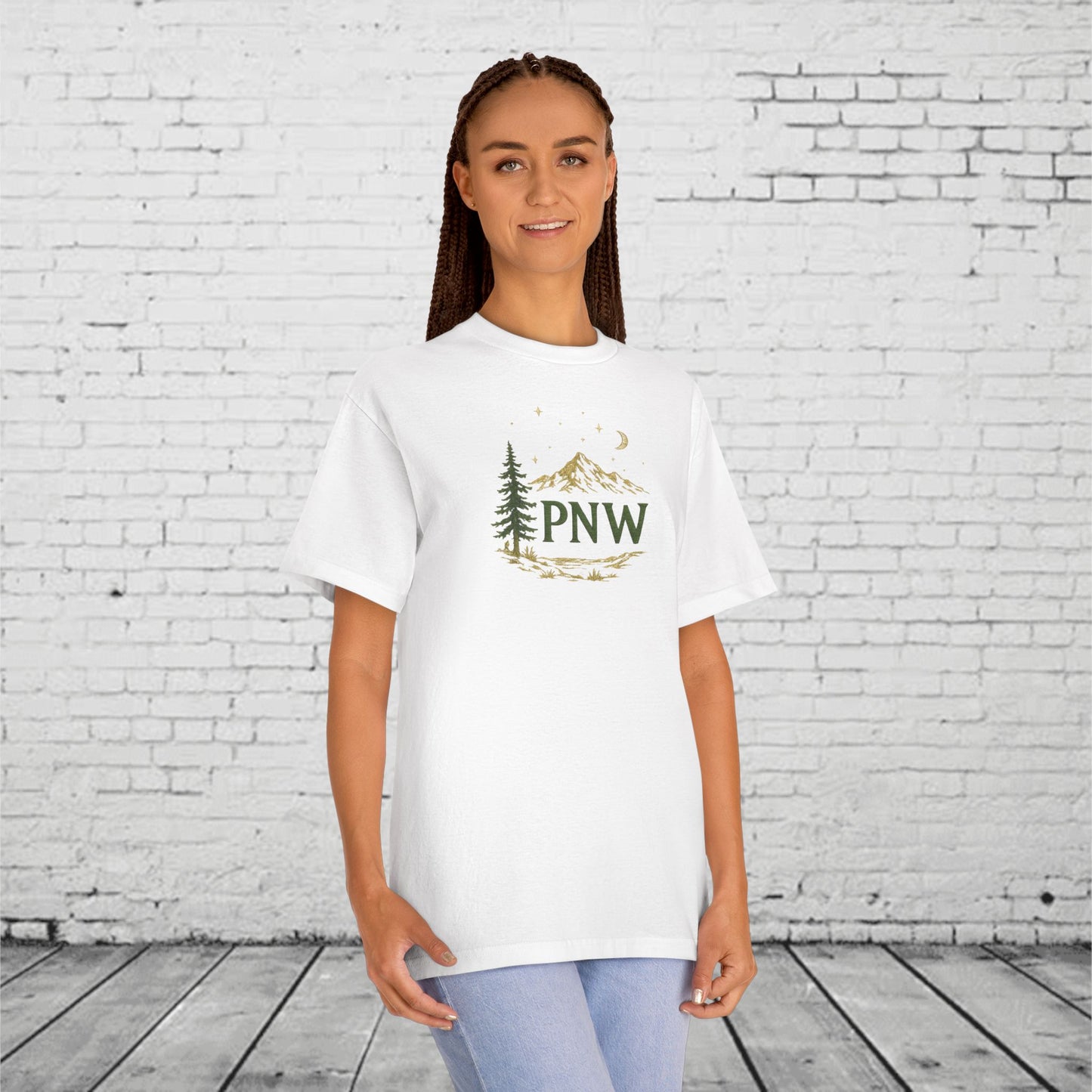 PNW Mountain & Pine Tree Tee | Pacific Northwest Sasquatch Adventure Shirt
