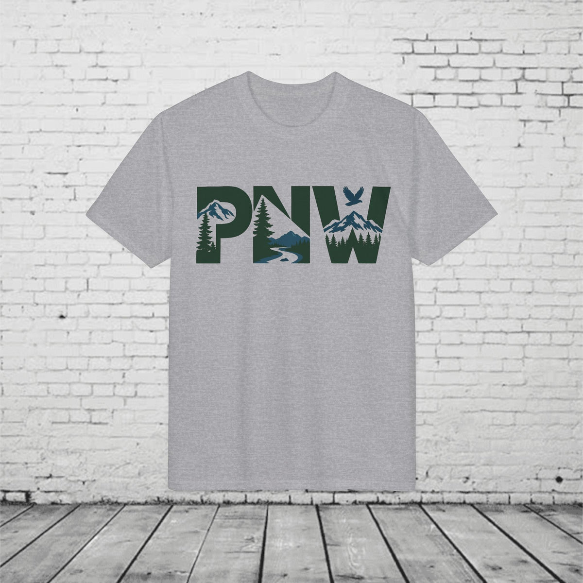 PNW Performance T-Shirt | Pacific Northwest Mountain & Evergreen Moisture-Wicking Athletic Tee