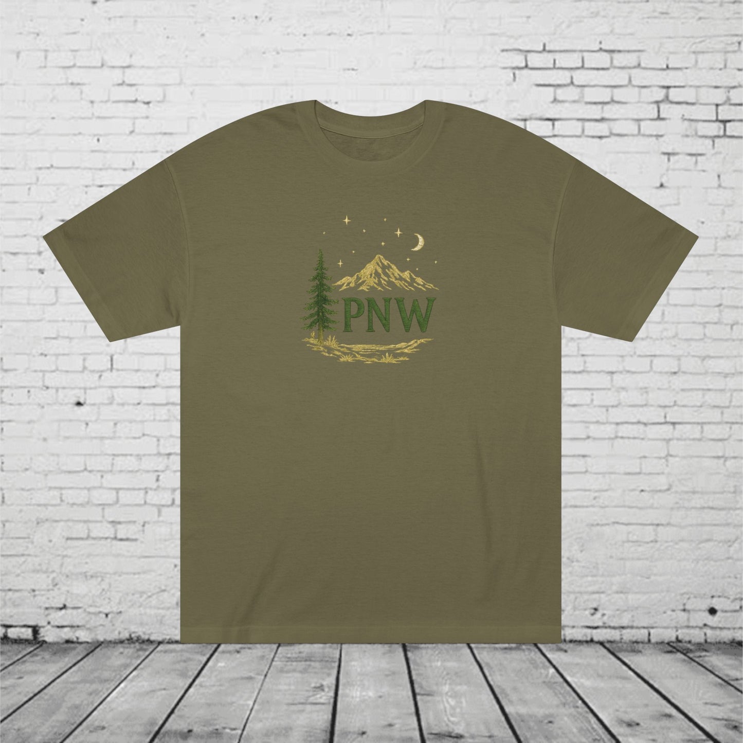 PNW Mountain & Pine Tree Tee | Pacific Northwest Sasquatch Adventure Shirt