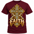 Celtic Faith Ornate Christian Cross Unisex Heavy Cotton T-Shirt