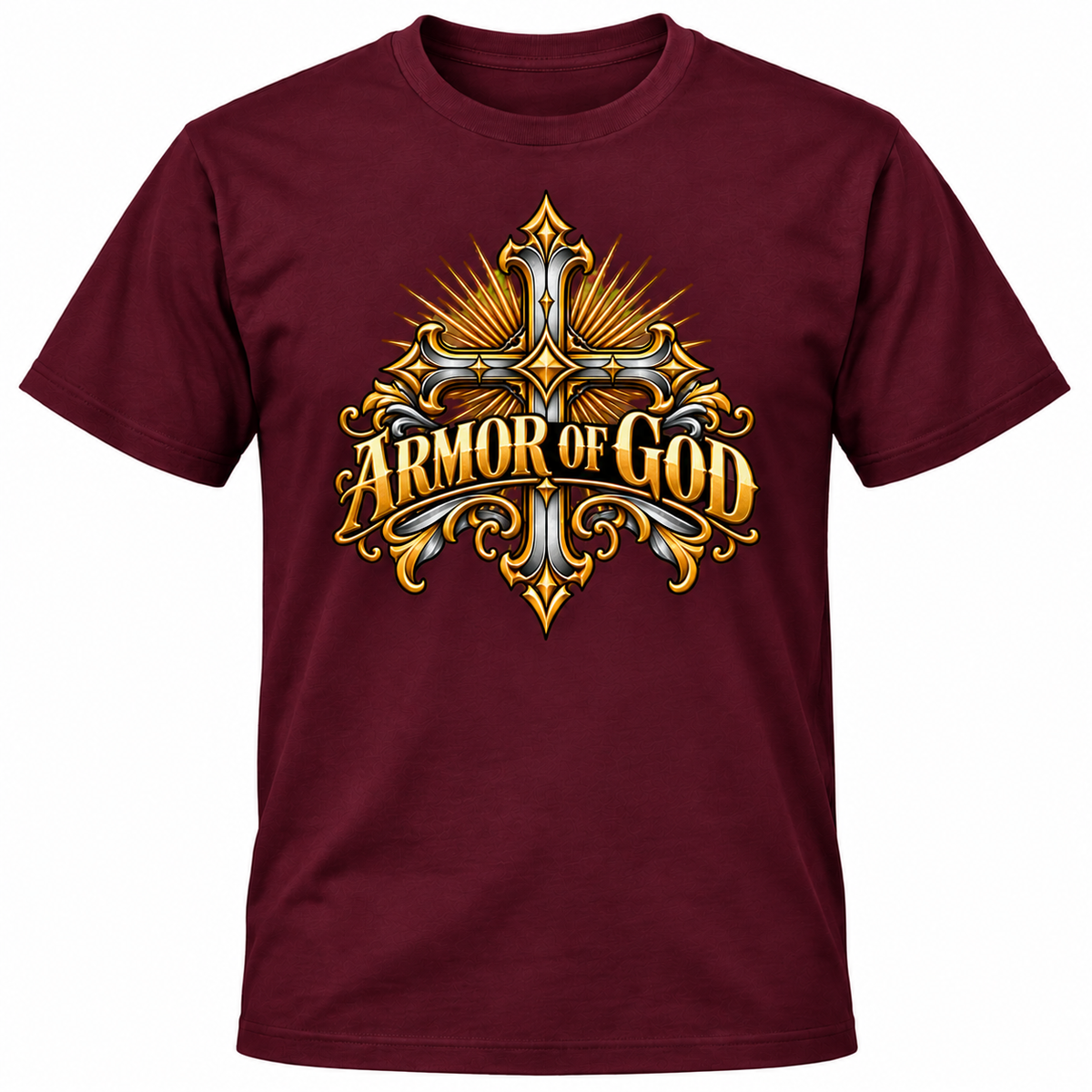 Armor of God Ornate Christian Cross Unisex Heavy Cotton T-Shirt