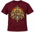 He Is Risen Ornate Christian Cross Unisex Heavy Cotton T-Shirt