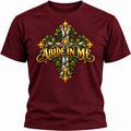 Abide in Me Ornate Christian Cross Unisex Heavy Cotton T-Shirt