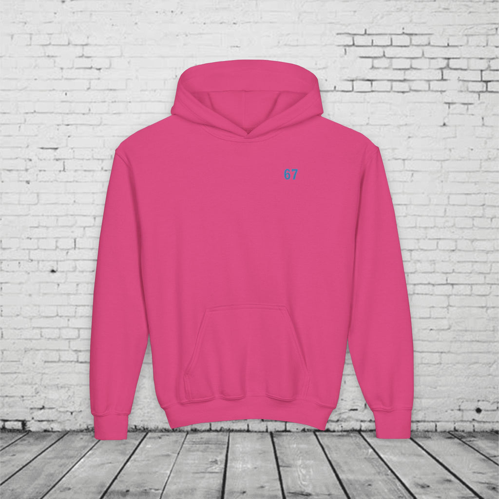 6 7 Kids Hoodie | Charlotte Hornets Blue Number Hoodie | Youth Sports Team Style Sweatshirt | Bold Blue 6 7 Hoodie for Boys & Girls
