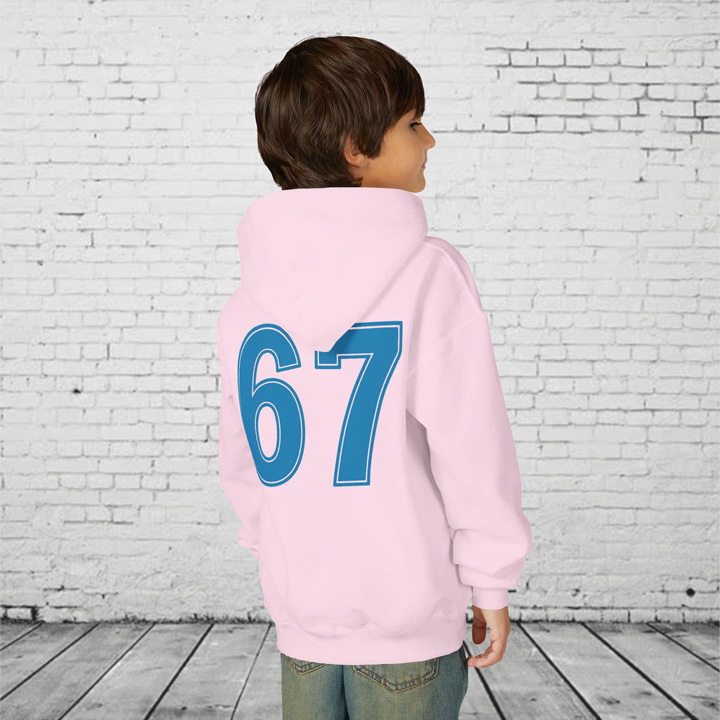 6 7 Kids Hoodie | Charlotte Hornets Blue Number Hoodie | Youth Sports Team Style Sweatshirt | Bold Blue 6 7 Hoodie for Boys & Girls