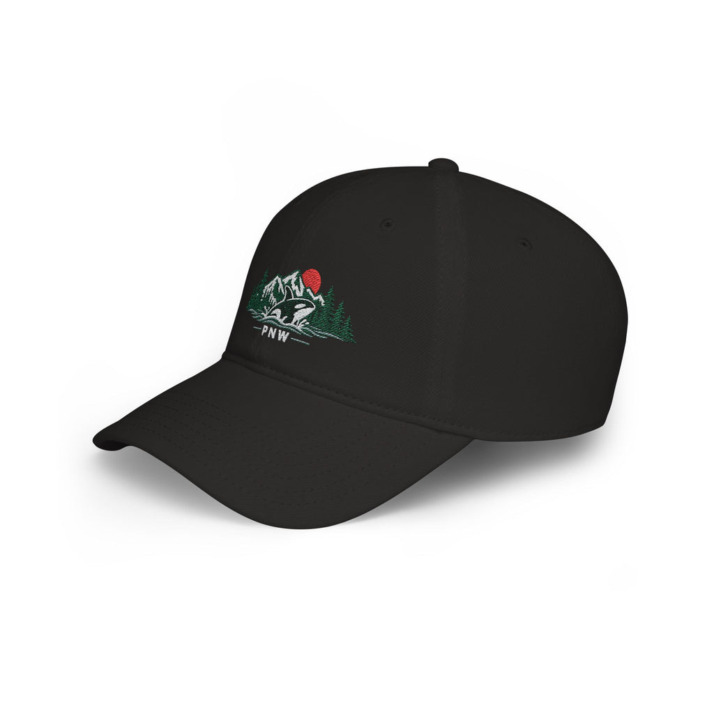 PNW Orca Embroidered Low Profile Cap – Pacific Northwest Mountain & Ocean Dad Hat