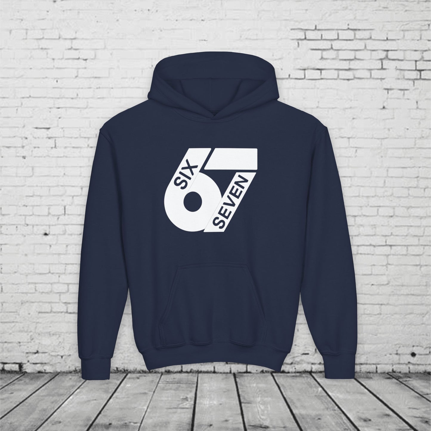 Kids 6 7 Hoodie | Modern Bold Number Graphic | SIX SEVEN Minimalist Hoodie for Boys Girls | Birthday Gift | Cool Number Shirt Style
