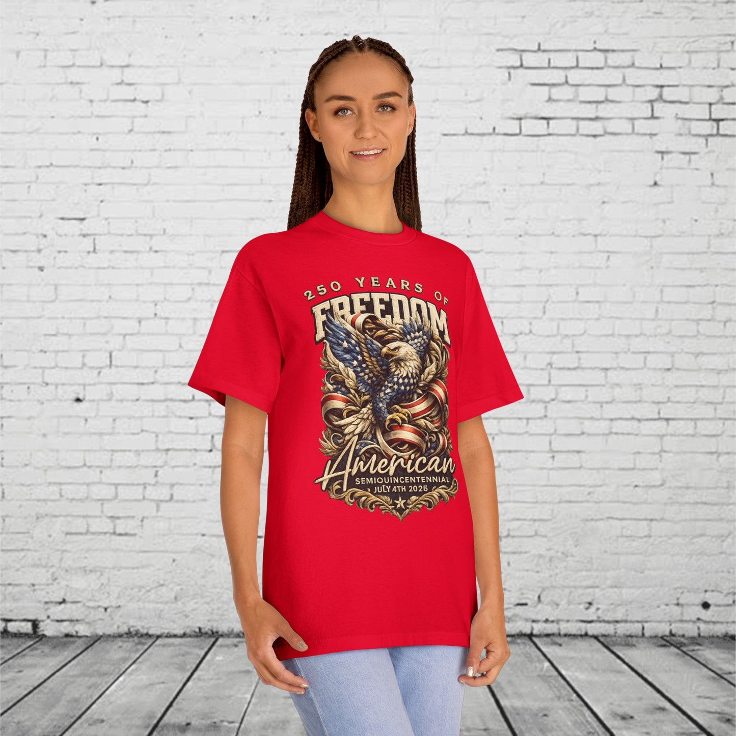 250 Years of Freedom American Eagle Tee | Patriotic July 4th 2026 Semiquincentennial Unisex T-Shirt