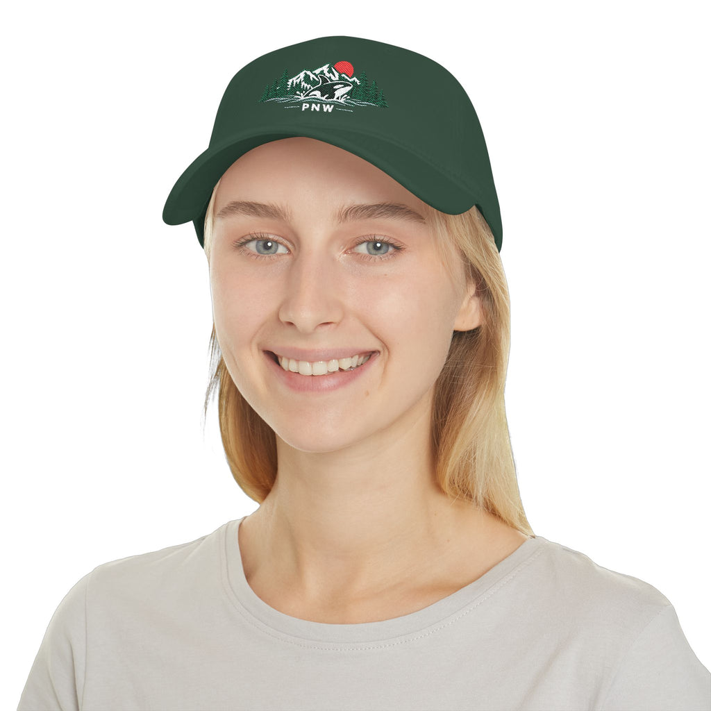 PNW Orca Embroidered Low Profile Cap – Pacific Northwest Mountain & Ocean Dad Hat
