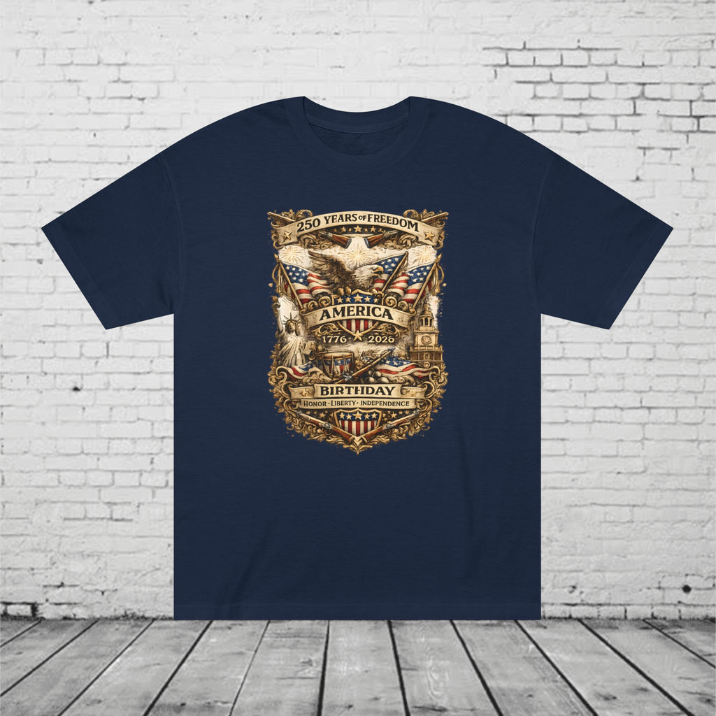 America 250 Birthday Patriotic T-Shirt | 1776–2026 Eagle, Liberty & Independence Graphic Tee | Semiquincentennial Unisex Shirt