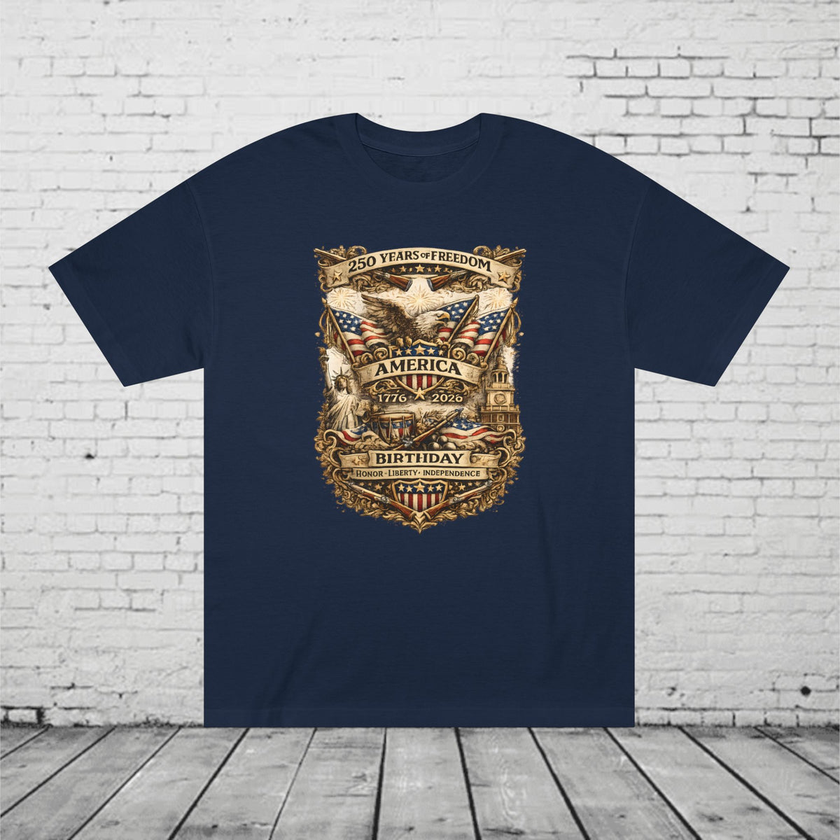 America 250 Birthday Patriotic T-Shirt | 1776–2026 Eagle, Liberty & Independence Graphic Tee | Semiquincentennial Unisex Shirt